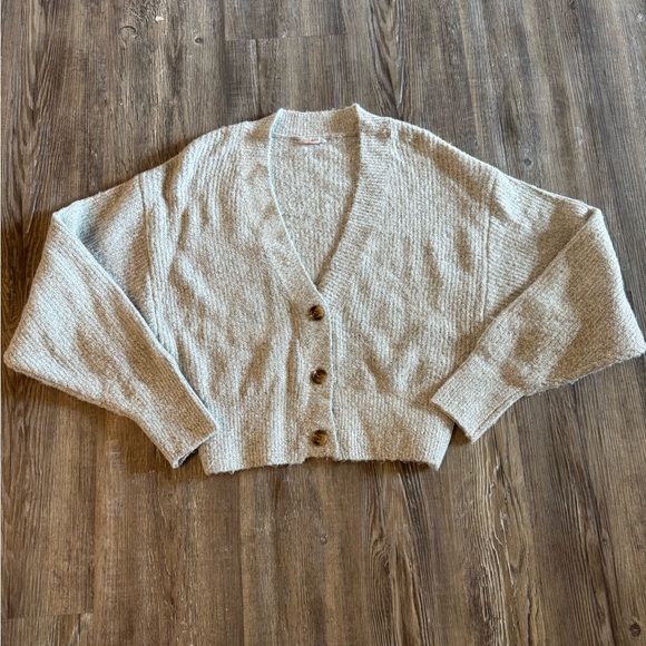 Garage Clothing Gray Crop Cardigan Sweater XS - Picture 2 of 3